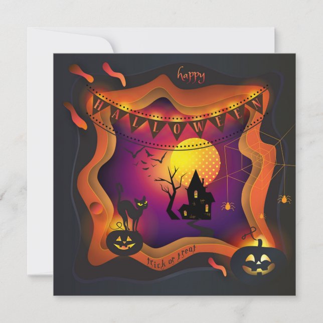 Carte Bonne fête d'Halloween "Treat or Trick" (Devant)