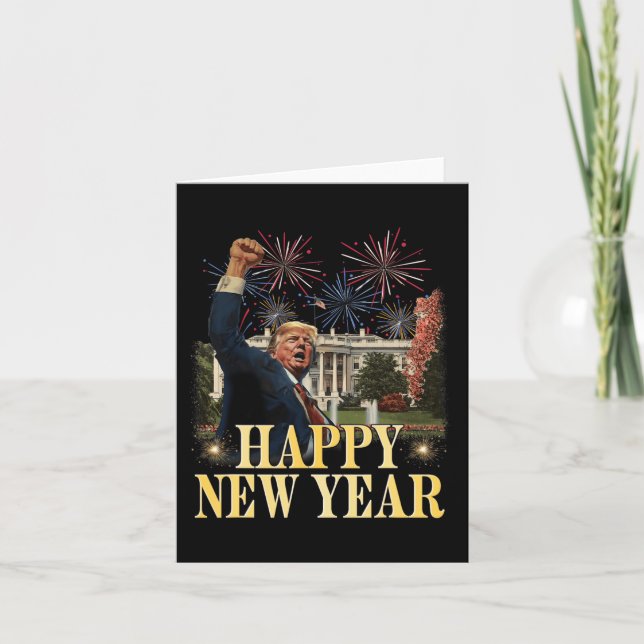 Carte Bonne fête du Nouvel An 2025 Trump 2024 Prenez l'A (Devant)