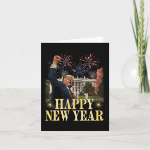 Carte Bonne fête du Nouvel An 2025 Trump 2024 Prenez l'A
