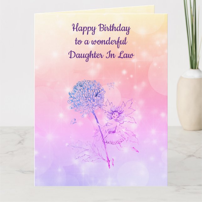 Carte Bonne Fille D'Anniversaire En Droit (Devant)