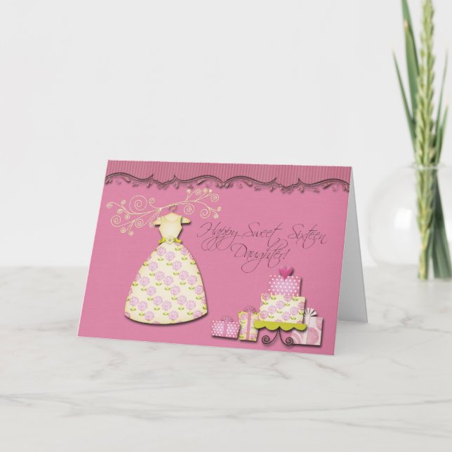 Carte Bonne fille Sweet sixteen (Devant)