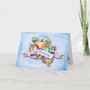 Carte Bonne Friendsgiving Friend Floral Citrouille Harve