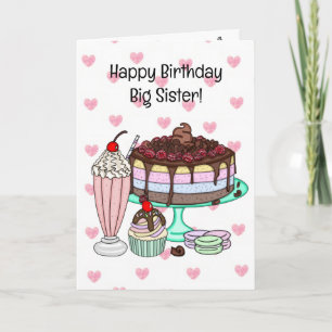 Carte Bonne grande soeur d'anniversaire   Cône de glace
