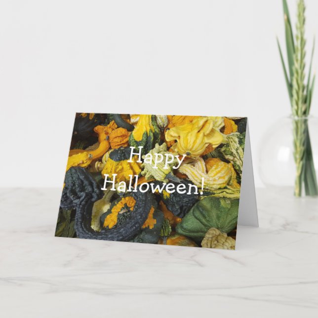 Carte Bonne Halloween Bénédictions d'automne Citrouilles (Devant)