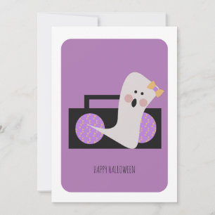 Carte Bonne Halloween Cute Ghost Music Card