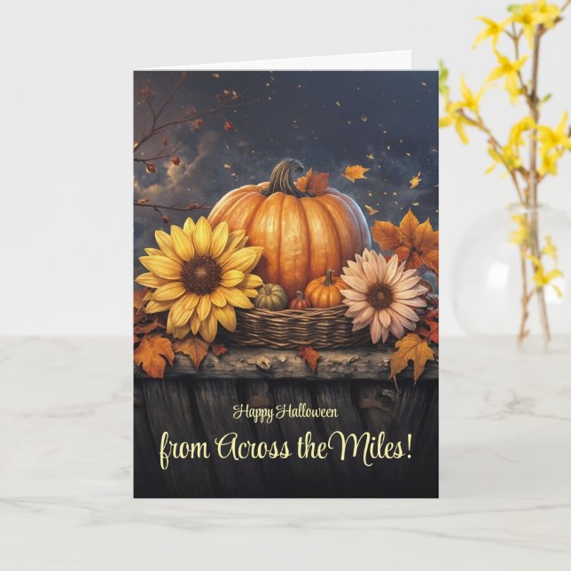 Carte Bonne Halloween de l'autre côté du Miles Fall Foli (Fleur jaune)