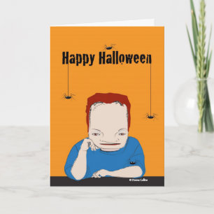 Carte Bonne Halloween Frankenstein Spider Card