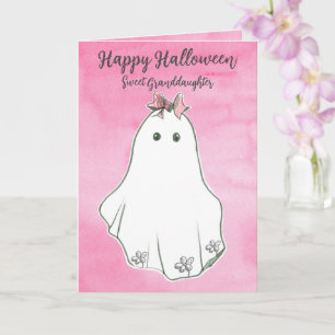 Carte Bonne Halloween Grand-fille Ghost Pinkoween
