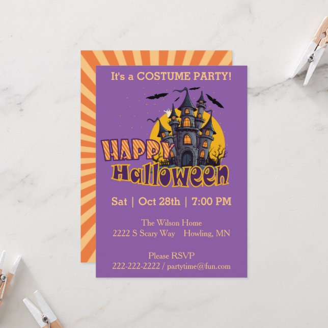 Carte Bonne Halloween Starburst (Devant/Arrière en situation)