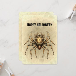 Carte Bonne Halloween Steampunk Spider