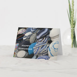 Carte Bonne Hanoukka, Kippot Greeting Card