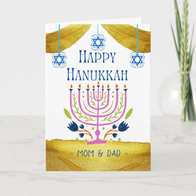 Carte Bonne Hanoukka pour la Personnaliser des parents (Devant)