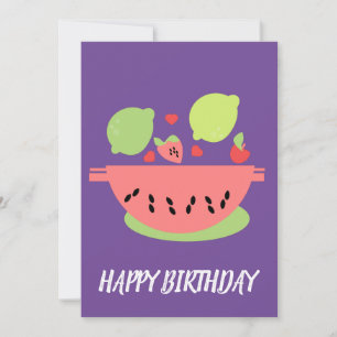 Carte Bonne illustration de salade de fruits d'anniversa