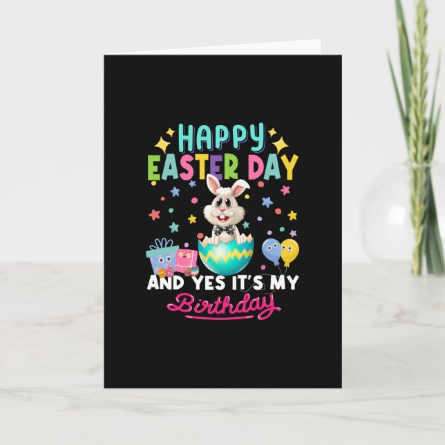 Carte Bonne journée de Pâques et oui c'est mon lapin d'a (Devant)