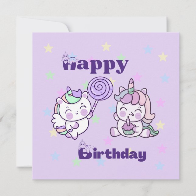Carte Bonne licorne d'anniversaire (Devant)