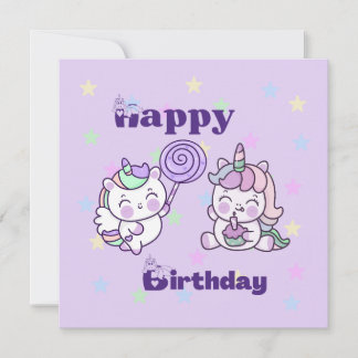 Carte Bonne licorne d'anniversaire