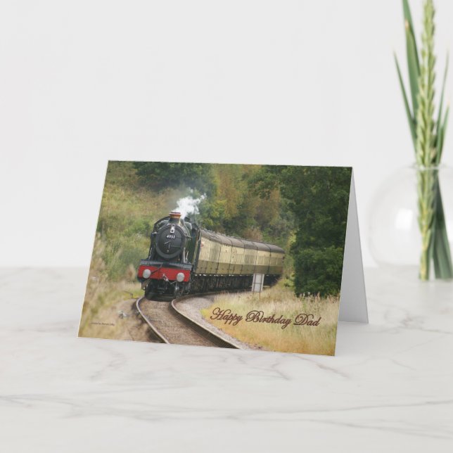 Carte Bonne Locomotive à vapeur pour papa (Devant)