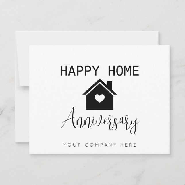 Carte Bonne maison Anniversaire Immobilier (Devant)