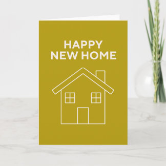 Carte Bonne Maison Nouvelle - Fond moutarde