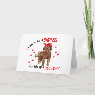 Carte Bonne Mère Badass de Fête des Mères de Labradoodle