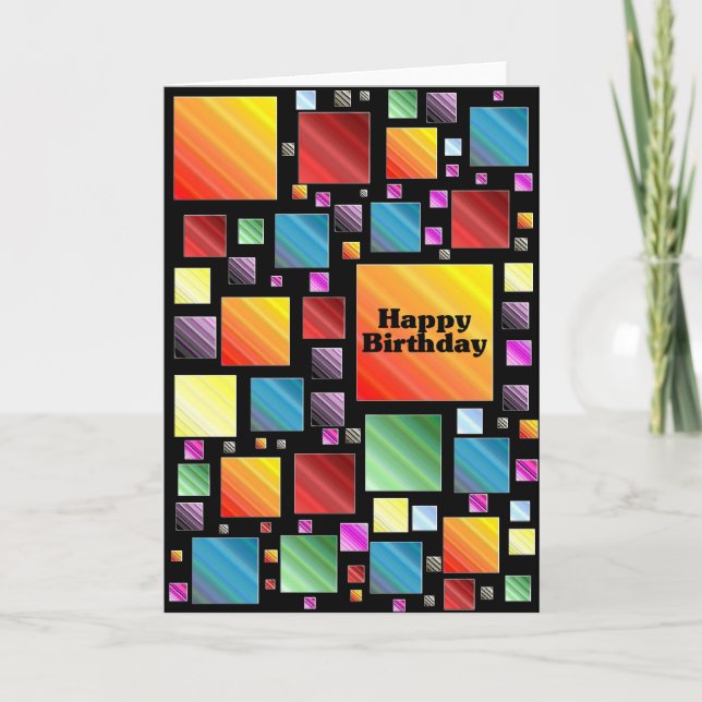 Carte Bonne mosaïque d'anniversaire (Devant)