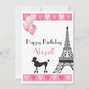 Carte Bonne Parties scintillant d'anniversaire Pink Hear