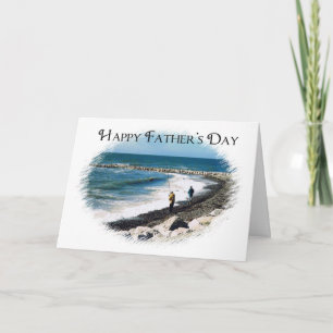 Carte Bonne pêche à la Fête des pères en mer