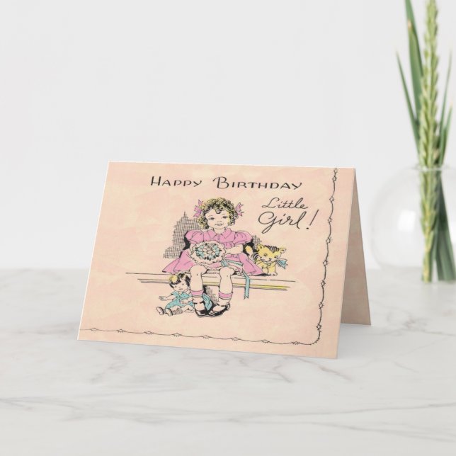 Carte Bonne Petite Fille Anniversaire ! (Devant)