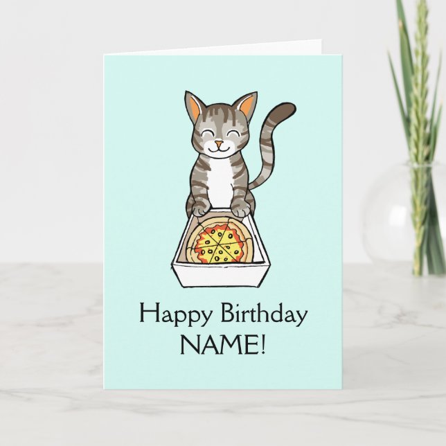 Carte Bonne Pizza Pat Card Anniversaire Personnaliser le (Devant)