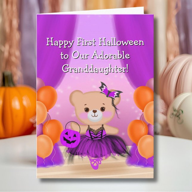 Carte Bonne première Halloween Ballerina Grandgirl (Créateur téléchargé)
