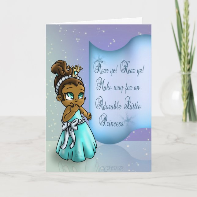 Carte Bonne princesse afro-américaine anniversaire (Devant)