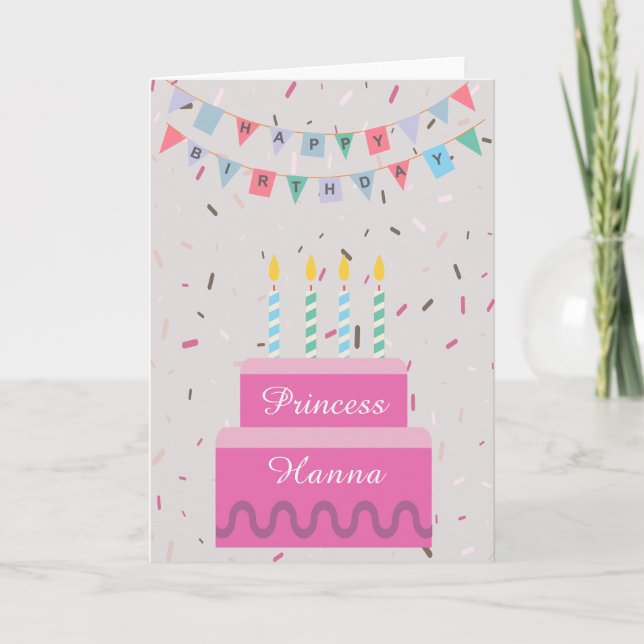 Carte Bonne princesse d'anniversaire (Devant)