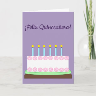 Carte Bonne Quinceañera en espagnol : Lavender Blank