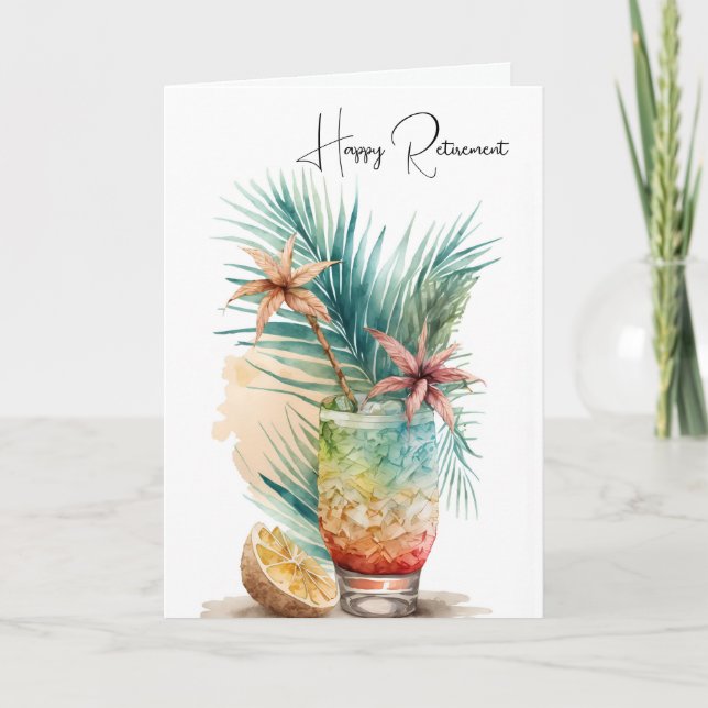 Carte Bonne retraite Boisson tropicale (Devant)