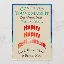 Carte Bonne retraite heureuse N'importe quel nom Félicit