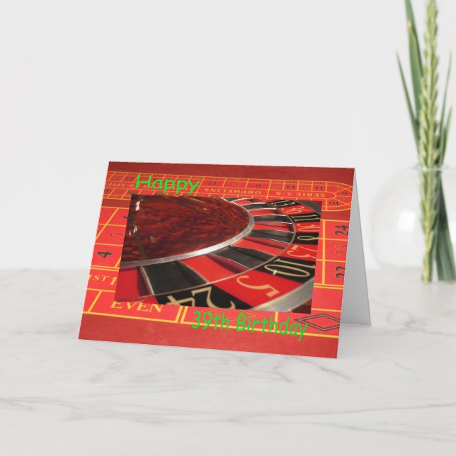 Carte Bonne Roulette du 39e anniversaire (Devant)