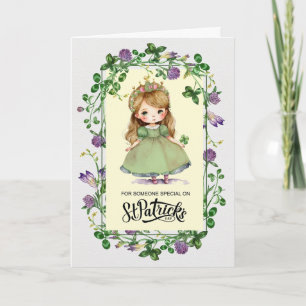 Carte Bonne Saint Patrick. Little Irish Princess Ca