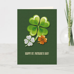 Carte Bonne Saint Patrick. Shamrocks Tricolor