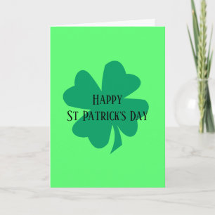 Carte Bonne Saint Patrick's Day Green Irish Shamrock 202