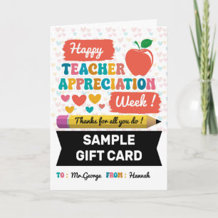 Carte bonne semaine d'appréciation des enseignants, appr