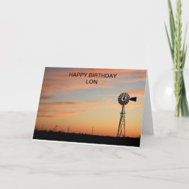 Carte Bonne Silhouette de moulin à vent d'anniversaire
