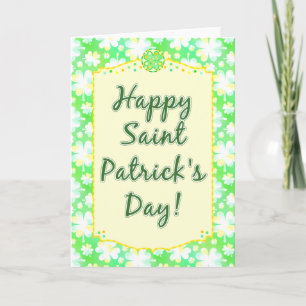 Carte Bonne St Patrick's Day Shamrocks Aquarelle rétro