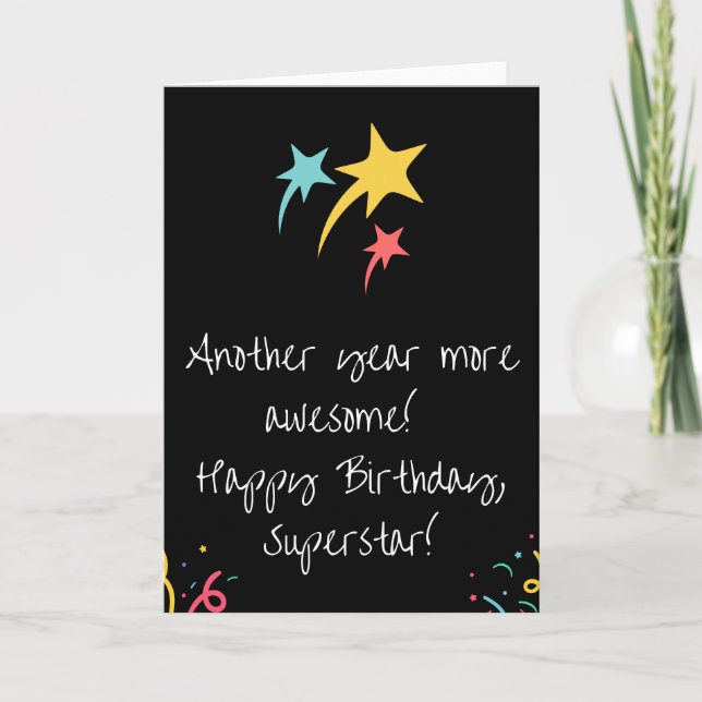 Carte Bonne Superstar d'anniversaire (Devant)