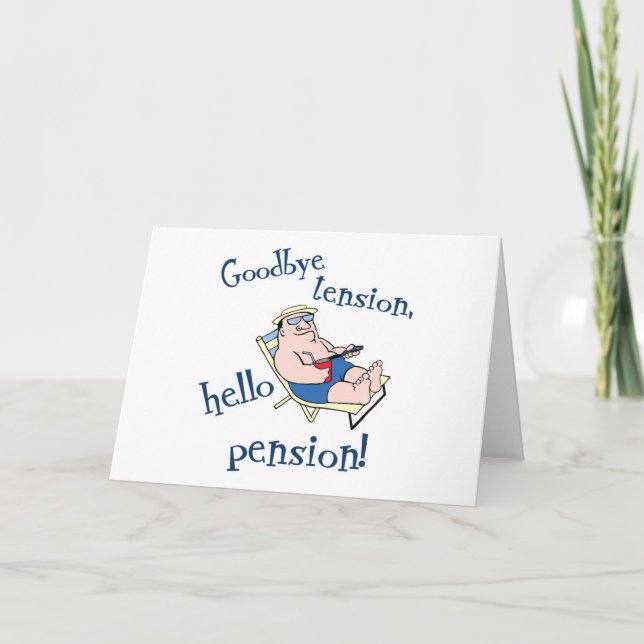 CARTE BONNE TENSION, BONJOUR PENSION ! CADEAU DE RETRAIT (Devant)