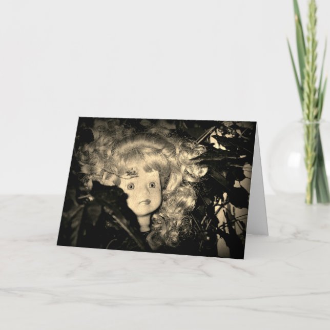 Carte Bonne tête de poupée d'Halloween à Sepia (Devant)