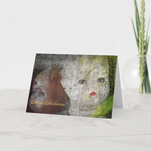 Carte Bonne tête de poupée Halloween (Devant)