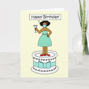 Carte Bonne vidéo d'anniversaire 19 afro-américaine dame