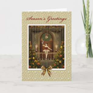 Carte Bonnes Fêtes Ballerina et Nutcracker