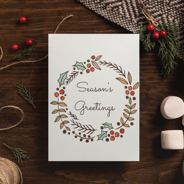 Carte Bonnes Fêtes de couronne de Noël (Créateur téléchargé)