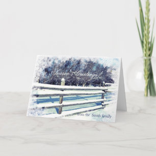 Carte Bonnes Fêtes de la scène hivernale rurale